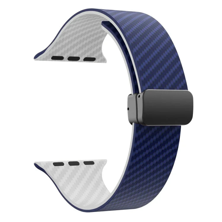 Carbon Fiber Magnetic Black Buckle Watch Band, For Apple Watch 42mm, For Apple Watch 38mm