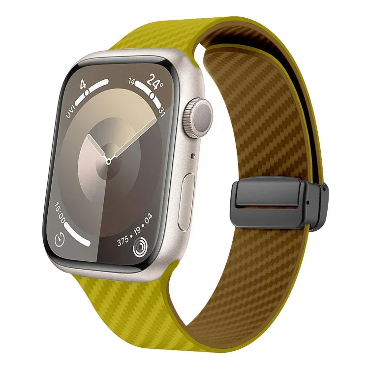 Carbon Fiber Magnetic Black Buckle Watch Band, For Apple Watch 42mm, For Apple Watch 38mm