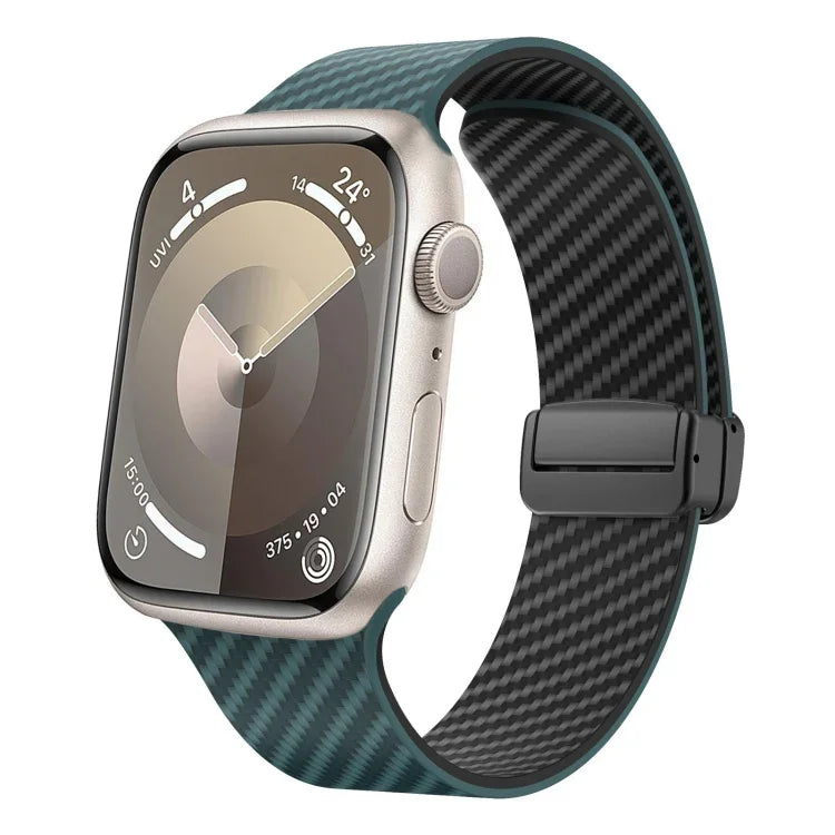 Carbon Fiber Magnetic Black Buckle Watch Band, For Apple Watch 42mm, For Apple Watch 38mm