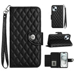 Rhombic Texture Flip Leather Phone Case with Lanyard, For iPhone 14 Pro Max, For iPhone SE 2022 / 2020 / 8 / 7, For iPhone 13 Pro Max, For iPhone 13 Pro, For iPhone 13, For iPhone 12 / 12 Pro, For iPhone 12 Pro Max, For iPhone 11 Pro Max