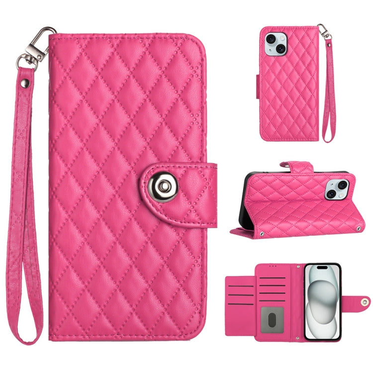Rhombic Texture Flip Leather Phone Case with Lanyard, For iPhone 14 Pro Max, For iPhone SE 2022 / 2020 / 8 / 7, For iPhone 13 Pro Max, For iPhone 13 Pro, For iPhone 13, For iPhone 12 / 12 Pro, For iPhone 12 Pro Max, For iPhone 11 Pro Max