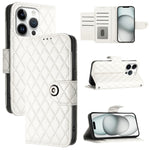 Rhombic Texture Flip Leather Phone Case with Lanyard, For iPhone 17 Pro Max, For iPhone 17 Pro, For iPhone 17, For iPhone Air, For iPhone SE 2024, For iPhone 16 Pro Max, For iPhone 16 Pro, For iPhone 16 Plus