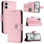 Rhombic Texture Flip Leather Phone Case with Lanyard, For iPhone 17 Pro Max, For iPhone 17 Pro, For iPhone 17, For iPhone Air, For iPhone SE 2024, For iPhone 16 Pro Max, For iPhone 16 Pro, For iPhone 16 Plus