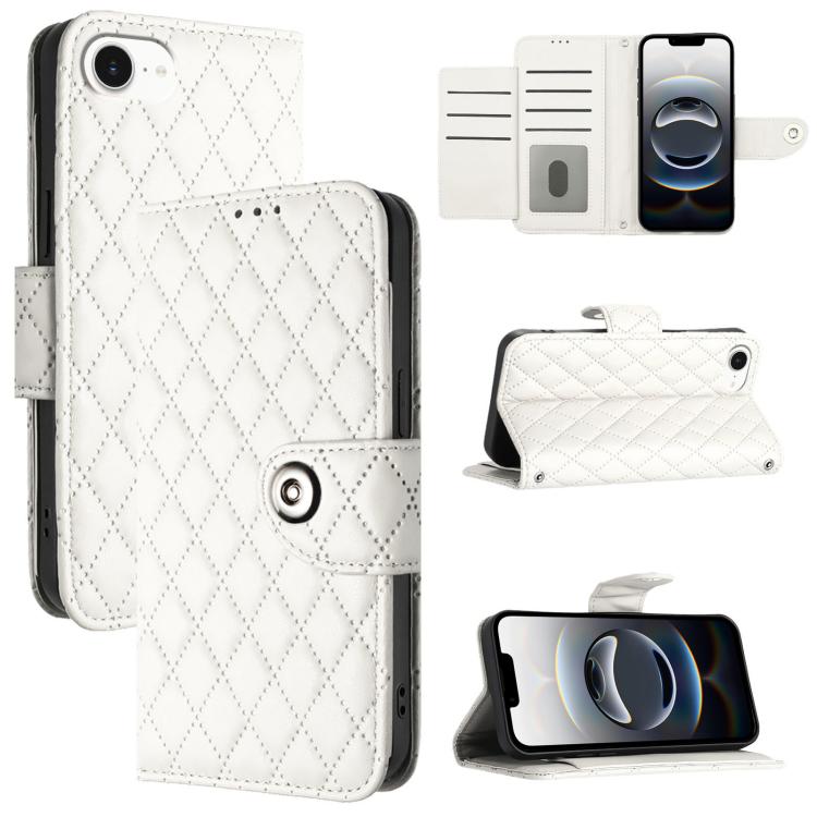 Rhombic Texture Flip Leather Phone Case with Lanyard, For iPhone 17 Pro Max, For iPhone 17 Pro, For iPhone 17, For iPhone Air, For iPhone SE 2024, For iPhone 16 Pro Max, For iPhone 16 Pro, For iPhone 16 Plus