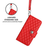 Rhombic Texture Flip Leather Phone Case with Lanyard, For iPhone 17 Pro Max, For iPhone 17 Pro, For iPhone 17, For iPhone Air, For iPhone SE 2024, For iPhone 16 Pro Max, For iPhone 16 Pro, For iPhone 16 Plus
