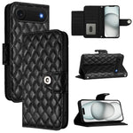 Rhombic Texture Flip Leather Phone Case with Lanyard, For iPhone 17 Pro Max, For iPhone 17 Pro, For iPhone 17, For iPhone Air, For iPhone SE 2024, For iPhone 16 Pro Max, For iPhone 16 Pro, For iPhone 16 Plus
