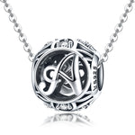 S925 Sterling Silver 26 English Letter Beads DIY Bracelet Necklace Accessories, A, B, C, D, E, F, G, H, I, J, K, L, M, N, O, P, Q, R, S, T, U, V, W, X, Y, Z