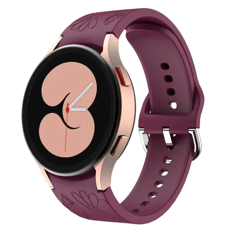 Butterfly Flower Embossed Silicone Watch Band, For Samsung Galaxy Watch 6