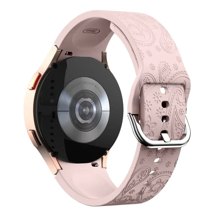 Ethnic Style Flowers Embossed Silicone Watch Band, For Samsung Galaxy Watch 6