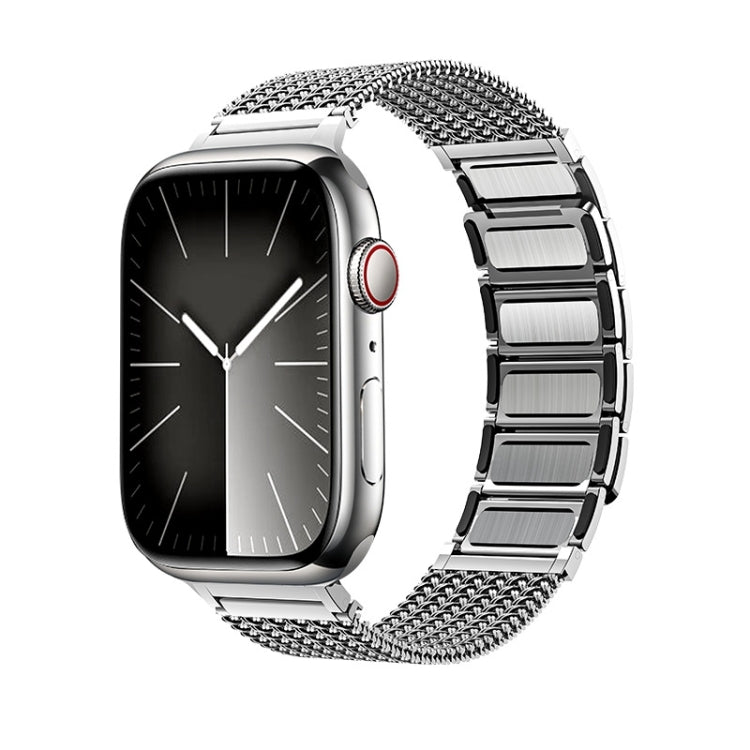 Magnetic Clasp Braided Chain Stainless Steel Watch Band, For Apple Watch SE 40mm, For Apple Watch SE 44mm, For Apple Watch Series 6 40mm, For Apple Watch Series 6 44mm, For Apple Watch Series 5 44mm, For Apple Watch Series 5 40mm                       ...