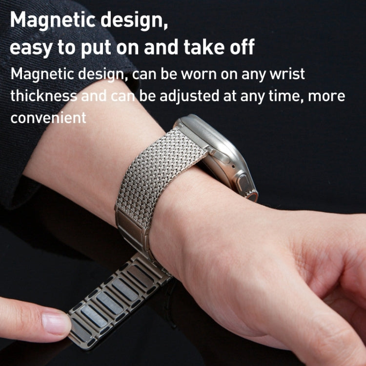Magnetic Clasp Braided Chain Stainless Steel Watch Band, For Apple Watch SE 40mm, For Apple Watch SE 44mm, For Apple Watch Series 6 40mm, For Apple Watch Series 6 44mm, For Apple Watch Series 5 44mm, For Apple Watch Series 5 40mm                       ...
