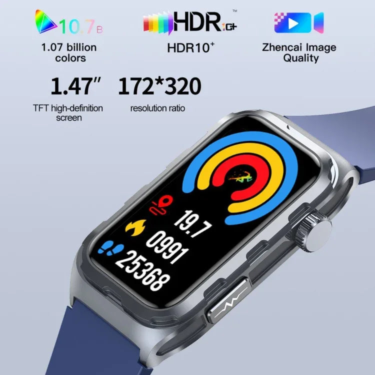 TK79 1.47 inch IP68 Waterproof Smart Watch, Support ECG / Blood Glucose / Blood Oxygen Monitoring / Uric Acid