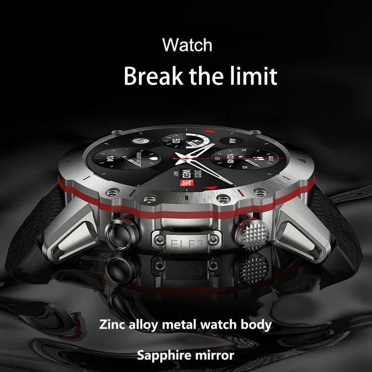 ELF3 1.39 inch TFT Round Screen Outdoor Silicone Strap Smart Watch Supports Blood Oxygen Monitoring