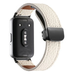 Litchi Texture Magnetic Black Buckle Leather Watch Band, For Samsung Galaxy Fit 3