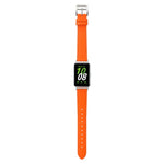 Sewing Thread Genuine Leather Watch Band, For Samsung Galaxy Fit 3