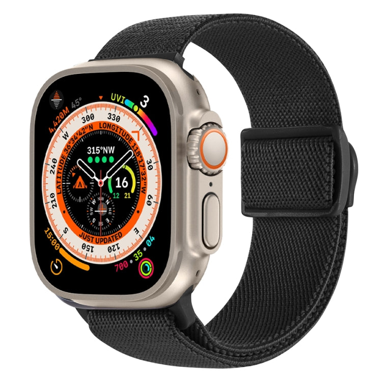 Carbon Fiber Texture Snap Buckle Nylon Watch Band, For Apple Watch SE 2023 40mm, For Apple Watch Ultra 2 49mm, For Apple Watch Series 9 45mm