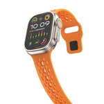 Oval Holes Fluororubber Watch Band, For Apple Watch Series 6 44mm, For Apple Watch Series 5 44mm, For Apple Watch Series 4 44mm, For Apple Watch Series 3 42mm, For Apple Watch Series 2 42mm, For Apple Watch 42mm