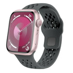 Oval Holes Fluororubber Watch Band, For Apple Watch Series 6 44mm, For Apple Watch Series 5 44mm, For Apple Watch Series 4 44mm, For Apple Watch Series 3 42mm, For Apple Watch Series 2 42mm, For Apple Watch 42mm