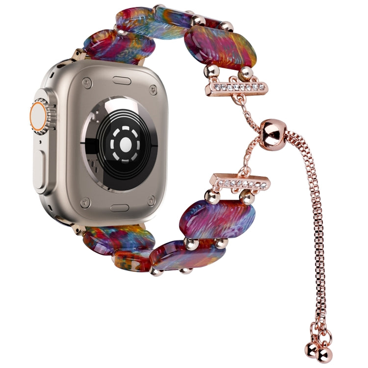 Resin Retractable Chain Watch Band, For Apple Watch Ultra 2 49mm, For Apple Watch Series 9 45mm