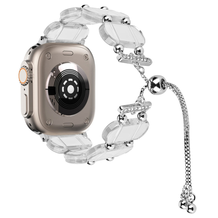 Resin Retractable Chain Watch Band, For Apple Watch Series 9 41mm, For Apple Watch Ultra 49mm