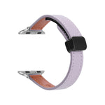 Slim Magnetic Buckle Genuine Leather Watch Band, For Apple Watch Series 9 41mm