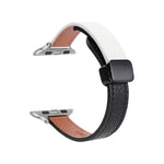 Slim Magnetic Buckle Genuine Leather Watch Band, For Apple Watch Series 9 41mm