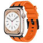 Stone Grain Liquid Silicone Watch Band, For Apple Watch SE 2023 44mm, For Apple Watch Ultra 2 49mm, For Apple Watch Series 9 45mm, For Apple Watch Ultra 49mm
