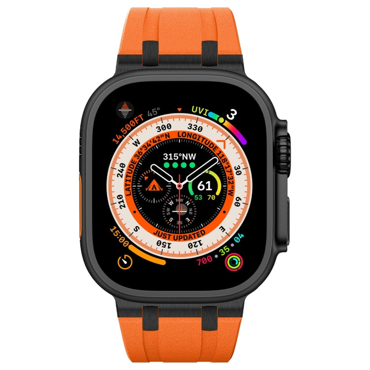 Stone Grain Liquid Silicone Watch Band, For Apple Watch SE 2023 44mm, For Apple Watch Ultra 2 49mm, For Apple Watch Series 9 45mm, For Apple Watch Ultra 49mm