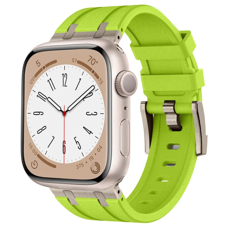 Stone Grain Liquid Silicone Watch Band, For Apple Watch SE 2023 44mm, For Apple Watch Ultra 2 49mm, For Apple Watch Series 9 45mm, For Apple Watch Ultra 49mm