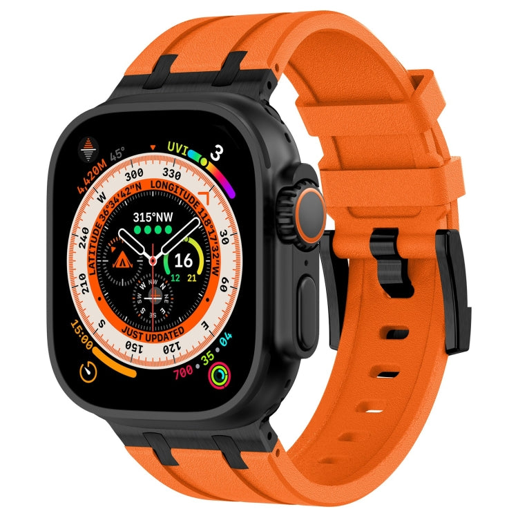 Stone Grain Liquid Silicone Watch Band, For Apple Watch SE 2023 44mm, For Apple Watch Ultra 2 49mm, For Apple Watch Series 9 45mm, For Apple Watch Ultra 49mm