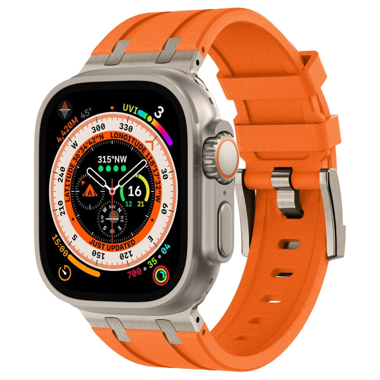Stone Grain Liquid Silicone Watch Band, For Apple Watch SE 2023 44mm, For Apple Watch Ultra 2 49mm, For Apple Watch Series 9 45mm, For Apple Watch Ultra 49mm