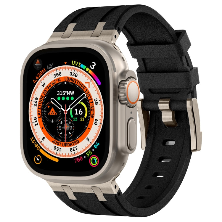 Stone Grain Liquid Silicone Watch Band, For Apple Watch SE 2023 44mm, For Apple Watch Ultra 2 49mm, For Apple Watch Series 9 45mm, For Apple Watch Ultra 49mm