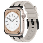 Stone Grain Liquid Silicone Watch Band, For Apple Watch Series 8 45mm, For Apple Watch SE 2022 44mm, For Apple Watch Series 7 45mm, For Apple Watch SE 44mm
