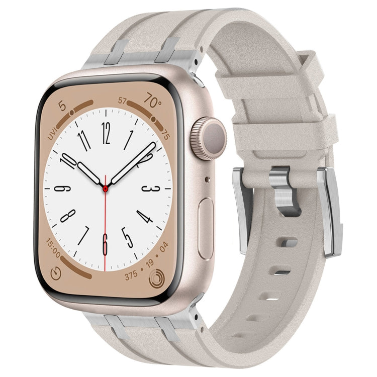 Stone Grain Liquid Silicone Watch Band, For Apple Watch Series 8 45mm, For Apple Watch SE 2022 44mm, For Apple Watch Series 7 45mm, For Apple Watch SE 44mm