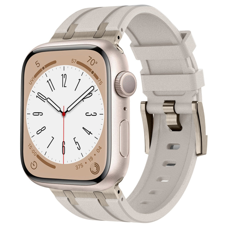 Stone Grain Liquid Silicone Watch Band, For Apple Watch Series 8 45mm, For Apple Watch SE 2022 44mm, For Apple Watch Series 7 45mm, For Apple Watch SE 44mm