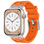 Stone Grain Liquid Silicone Watch Band, For Apple Watch Series 6 44mm, For Apple Watch Series 5 44mm, For Apple Watch Series 4 44mm, For Apple Watch Series 3 42mm