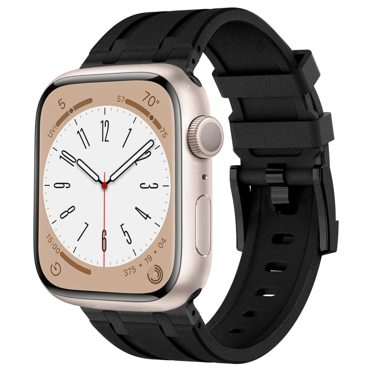 Stone Grain Liquid Silicone Watch Band, For Apple Watch Series 6 44mm, For Apple Watch Series 5 44mm, For Apple Watch Series 4 44mm, For Apple Watch Series 3 42mm