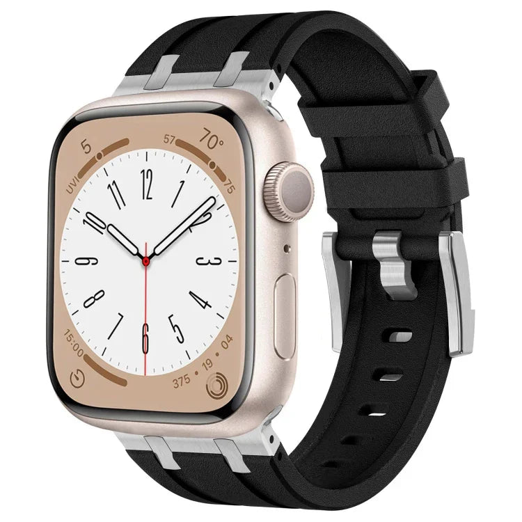 Stone Grain Liquid Silicone Watch Band, For Apple Watch Series 2 42mm, For Apple Watch 42mm