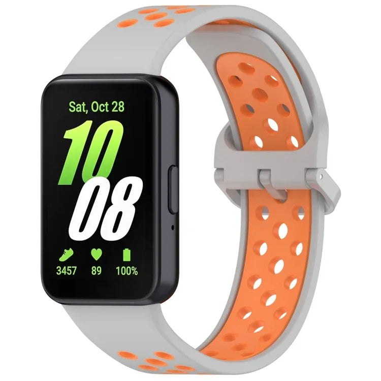 Two Color Breathable Silicone Watch Band, For Samsung Galaxy Fit 3