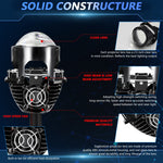 T02 1 Pair 2.5 inch Car Bifocal LED Lens Headlight, Left Driving, T02