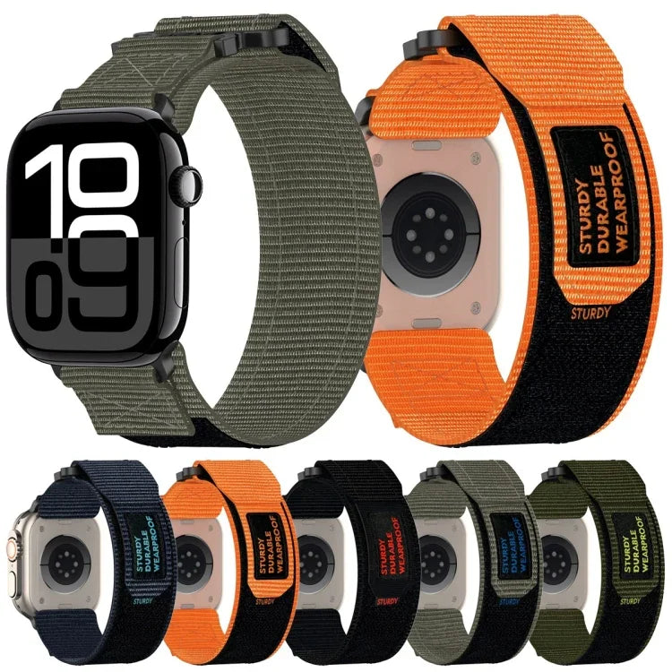 Nylon Hook And Loop Fastener Watch Band, For Apple Watch 38mm