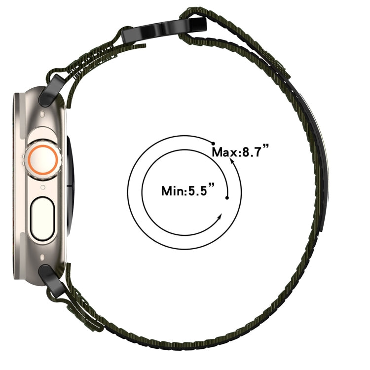 Nylon Hook And Loop Fastener Watch Band, For Apple Watch Series 10 46mm, For Apple Watch Series 10 42mm, For Apple Watch SE 2023 44mm, For Apple Watch SE 2023 40mm, For Apple Watch Ultra 2 49mm, For Apple Watch Series 9 45mm, For Apple Watch Series 9 4...