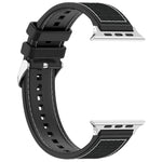 Ordinary Buckle Hybrid Nylon Braid Silicone Watch Band, For Apple Watch SE 40mm, For Apple Watch SE 44mm, For Apple Watch Series 6 40mm, For Apple Watch Series 6 44mm, For Apple Watch Series 5 44mm, For Apple Watch Series 5 40mm                        ...