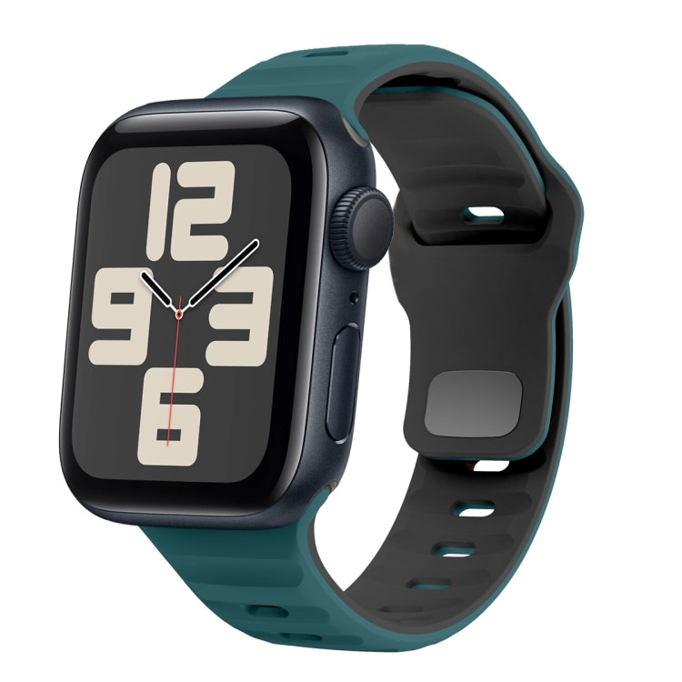Wave Texture Reverse Buckle Silicone Watch Band, For Apple Watch Series 10 46mm, For Apple Watch Series 10 42mm, For Apple Watch SE 2023 44mm, For Apple Watch SE 2023 40mm