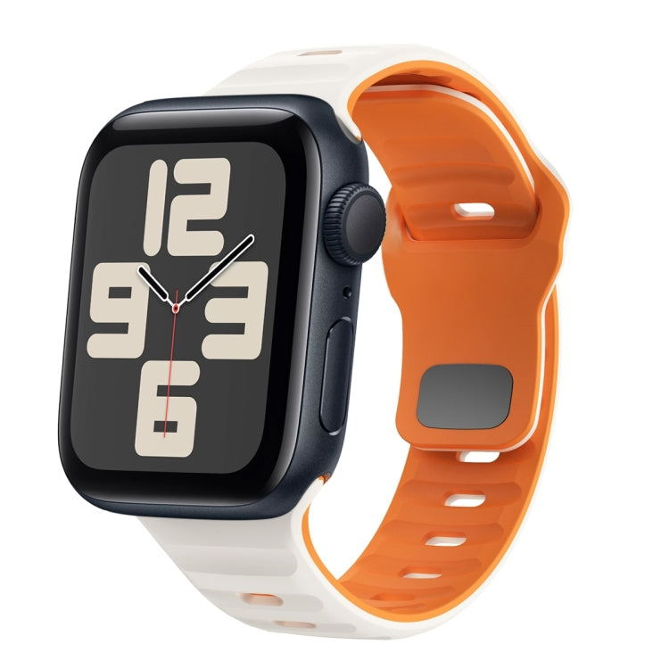 Wave Texture Reverse Buckle Silicone Watch Band, For Apple Watch Series 10 46mm, For Apple Watch Series 10 42mm, For Apple Watch SE 2023 44mm, For Apple Watch SE 2023 40mm