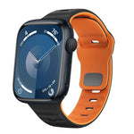 Wave Texture Reverse Buckle Silicone Watch Band, For Apple Watch Ultra 2 49mm, For Apple Watch Series 9 45mm, For Apple Watch Series 9 41mm, For Apple Watch Ultra 49mm
