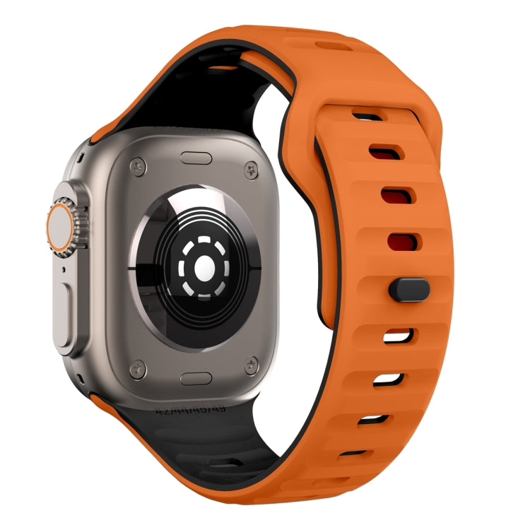 Wave Texture Reverse Buckle Silicone Watch Band, For Apple Watch Series 8 41mm, For Apple Watch Series 8 45mm, For Apple Watch SE 2022 40mm, For Apple Watch SE 2022 44mm