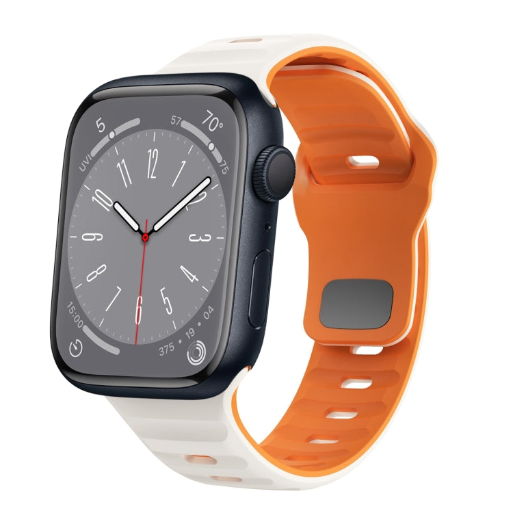 Wave Texture Reverse Buckle Silicone Watch Band, For Apple Watch Series 8 41mm, For Apple Watch Series 8 45mm, For Apple Watch SE 2022 40mm, For Apple Watch SE 2022 44mm