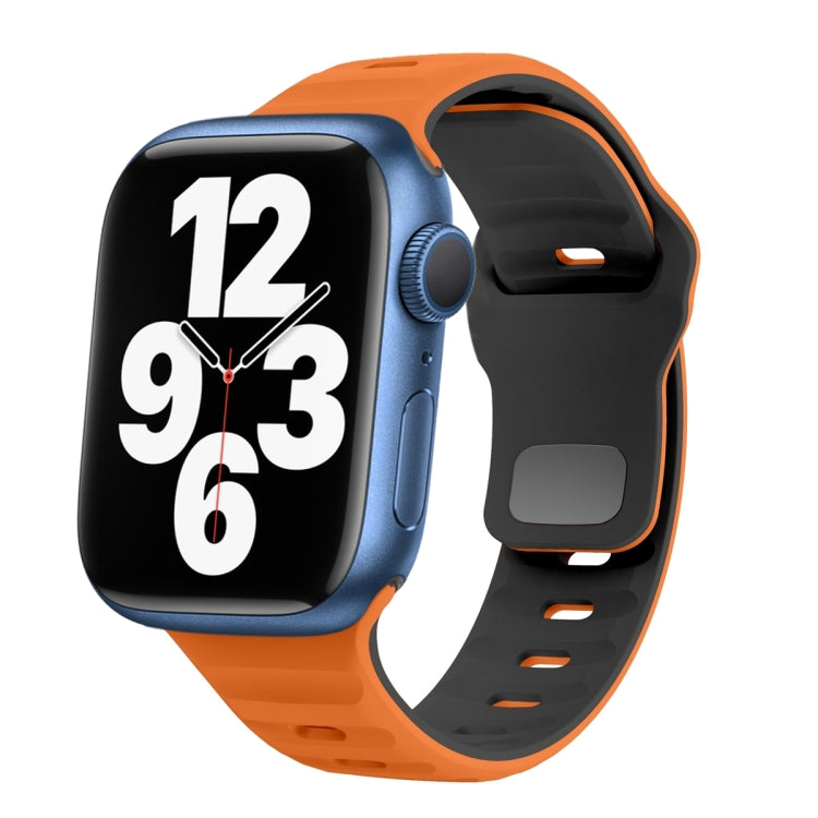 Wave Texture Reverse Buckle Silicone Watch Band, For Apple Watch Series 7 41mm, For Apple Watch Series 7 45mm, For Apple Watch SE 40mm, For Apple Watch SE 44mm