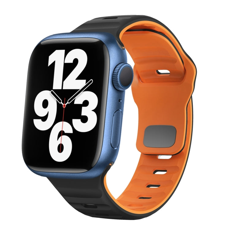 Wave Texture Reverse Buckle Silicone Watch Band, For Apple Watch Series 7 41mm, For Apple Watch Series 7 45mm, For Apple Watch SE 40mm, For Apple Watch SE 44mm